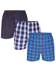 Bigdude 3 Pack Woven Boxer Shorts Navy